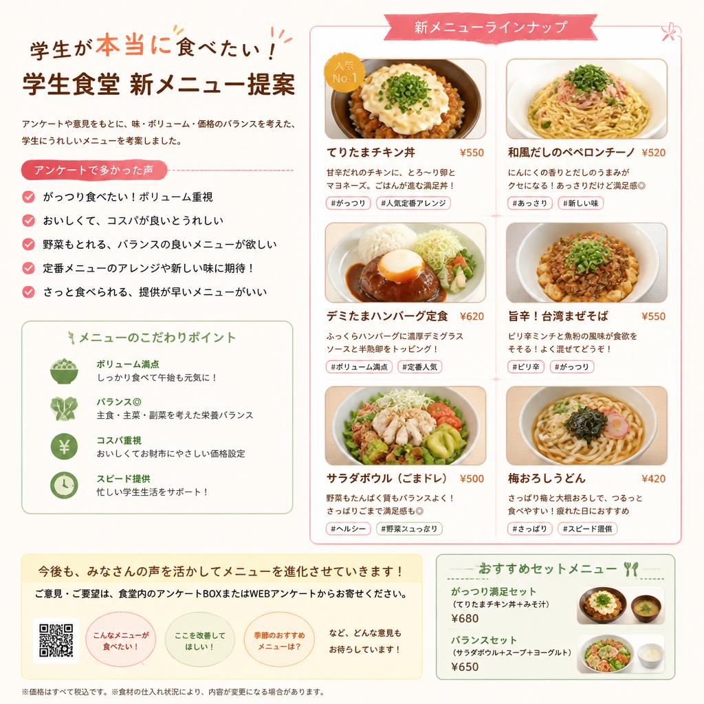 学生の声を反映した食事