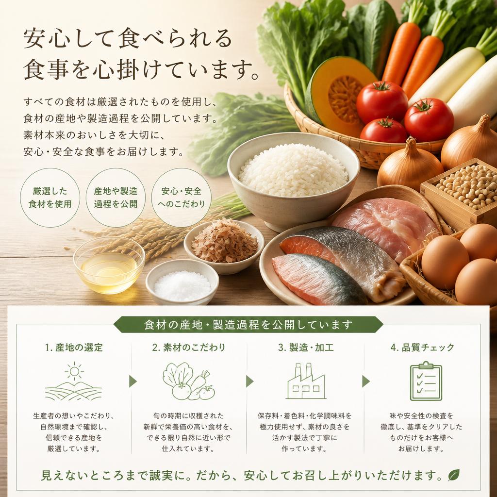 安全で安心な食材